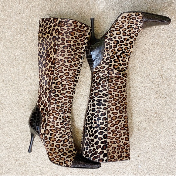 Donald J. Pliner Shoes - DONALD PLINER leopard calf hair & gator boots 9